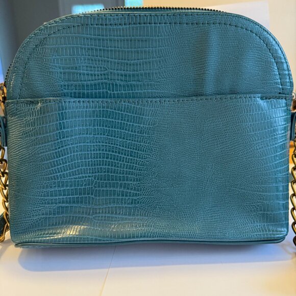 BETSEY JOHNSON Margie Teal Crossbody Bag with Textured Finish EUC Like New - Picture 3 of 6